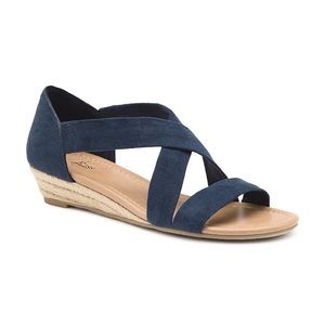 G. H. Bass & Co. Bari Navy Blue Suede Sandal, 7M
